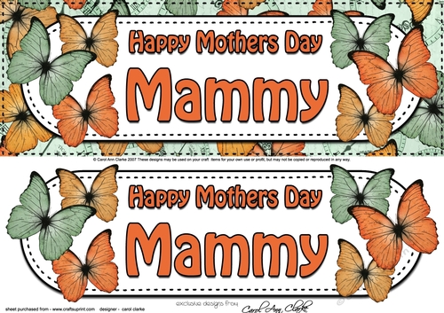 Large DL Happy Mothers Day MAMMY Butterflies 3D decoupage