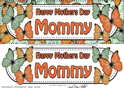 Large DL Happy Mothers Day MOMMY Butterflies 3D decoupage