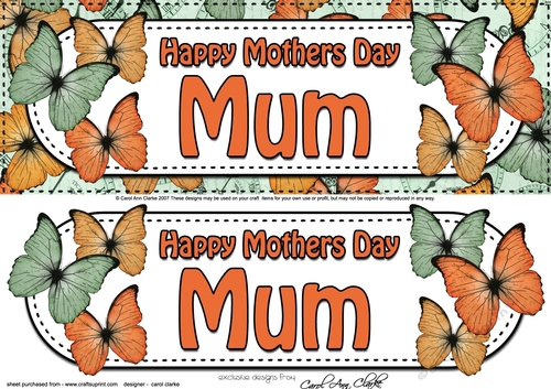 Large DL Happy Mothers Day MUM Butterflies 3D decoupage