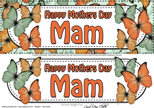 Large DL Happy Mothers Day MAM Butterflies 3D decoupage