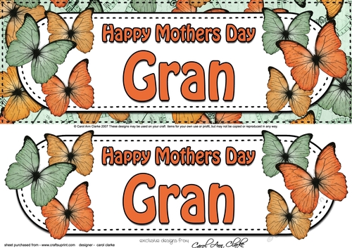Large DL Happy Mothers Day GRAN Butterflies 3D decoupage