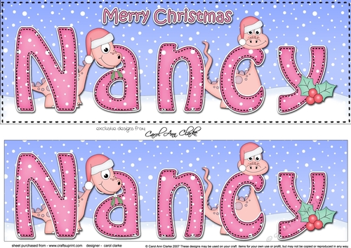 Large DL Merry Christmas NANCY 3D decoupage 