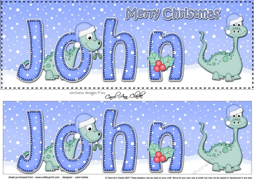 Large DL Merry Christmas JOHN 3D decoupage 