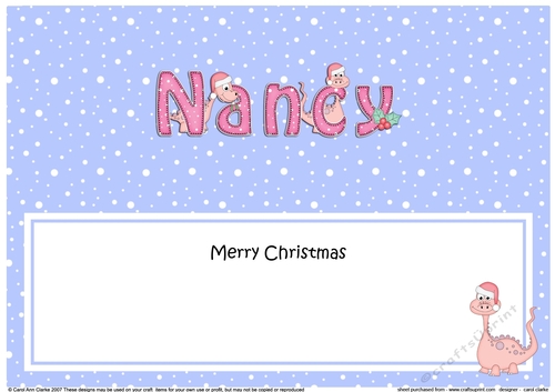 Large DL Merry Christmas NANCY insert