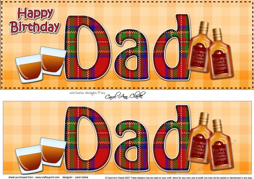 Large DL Happy Birthday DAD 3D decoupage