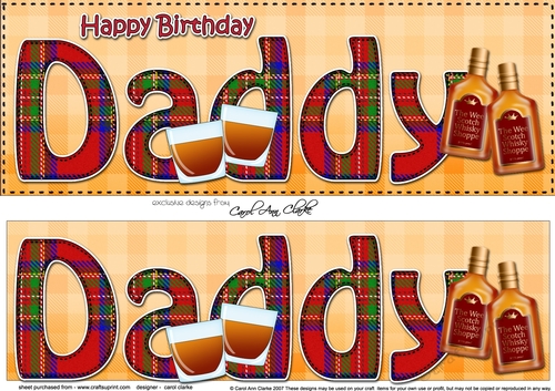 Large DL Happy Birthday DADDY 3D decoupage