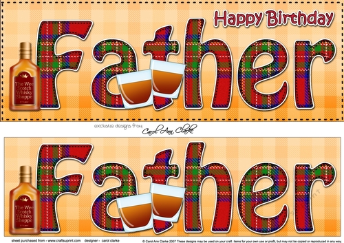 Large DL Happy Birthday FATHER 3D decoupage