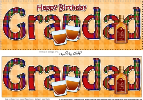 Large DL Happy Birthday GRANDAD 3D decoupage