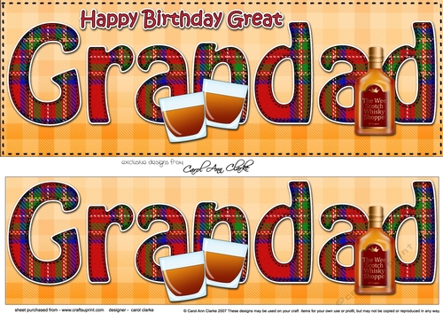 Large DL Happy Birthday GREAT GRANDAD 3D decoupage