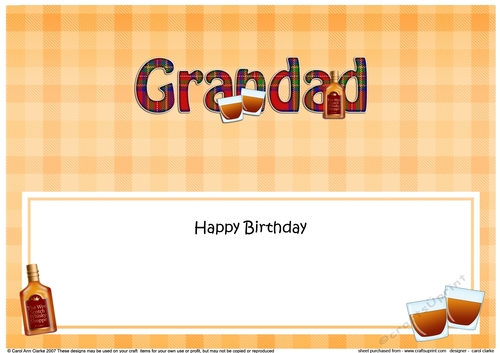Large DL Happy Birthday GRANDAD insert