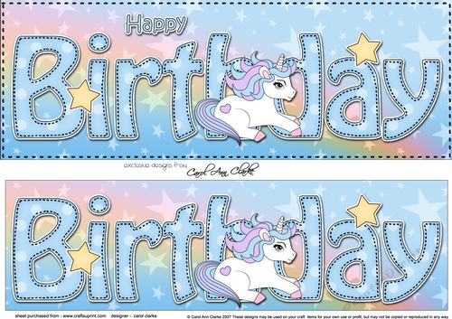 Large DL HAPPY BIRTHDAY 3D decoupage