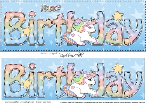 Large DL HAPPY BIRTHDAY 3D decoupage