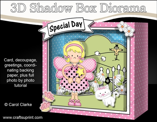 3D Cute Girlz Diorama Shadow Box Card Mini Kit  - Fiz Fairy