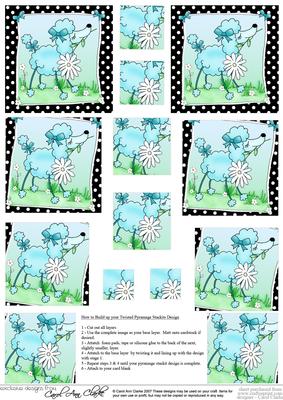 Cute Poodle Twisted Pyramage Sheet