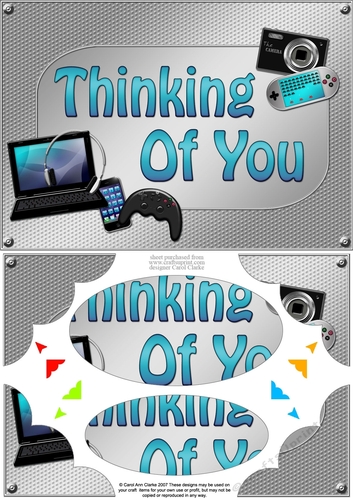 A5 THINKING OF YOU Gadgets n Gizmos Scallop Corners & Pyramage