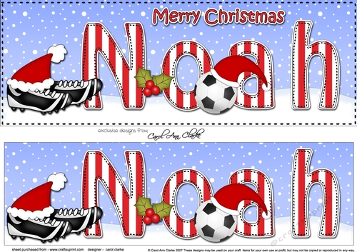 Large DL Merry Christmas NOAH 3D decoupage 