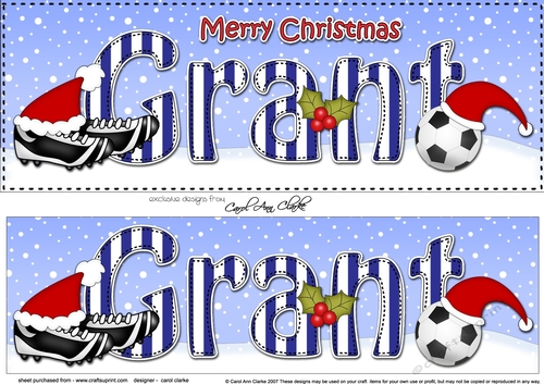Large DL Merry Christmas GRANT 3D decoupage 