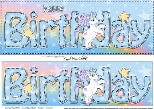 Large DL HAPPY BIRTHDAY 3D decoupage
