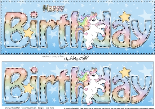 Large DL HAPPY BIRTHDAY 3D decoupage
