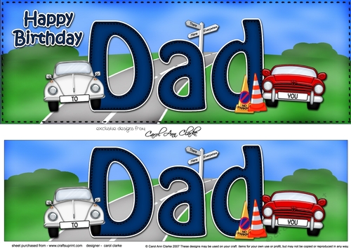 Large DL Happy Birthday DAD 3D decoupage