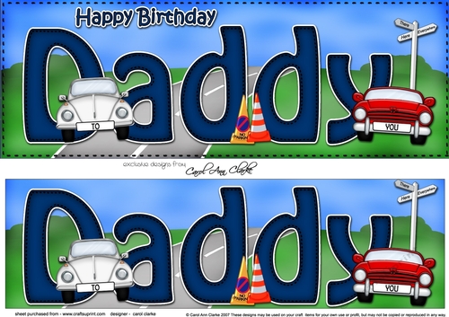 Large DL Happy Birthday DADDY 3D decoupage