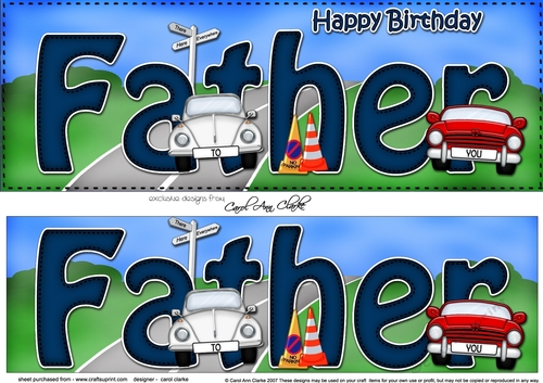 Large DL Happy Birthday FATHER 3D decoupage