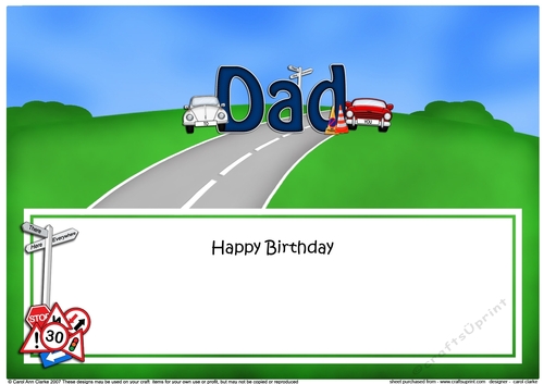 Large DL Happy Birthday DAD insert