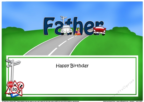 Large DL Happy Birthday FATHER insert