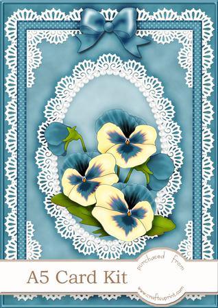 A5 Pansy, Lace and Pearls Kit with 3D Decoupage and Pyramage