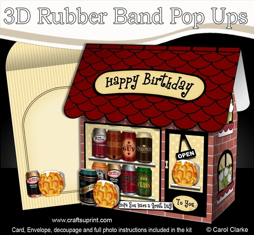 3D Shoppe Pop Up Rubber Band Card Kit  -  The Ale House Beer Shop