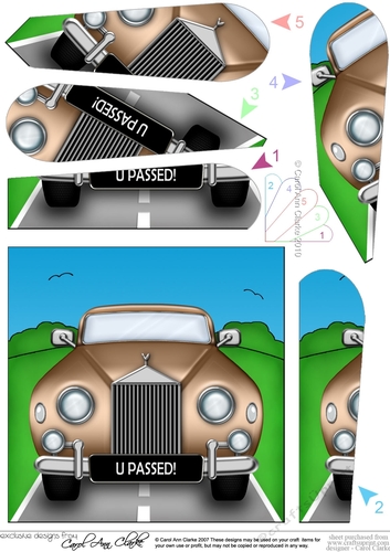Fun Rolly Royce Car Congratulations You Passed Driving Test Fan Pyramage Topper
