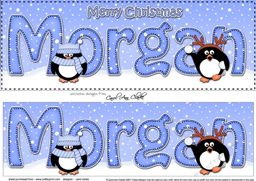 Large DL Merry Christmas MORGAN 3D decoupage 