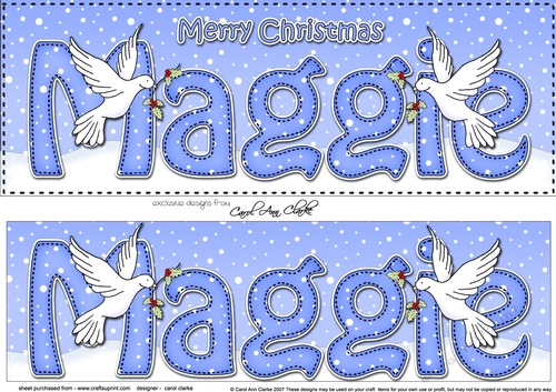 Large DL Merry Christmas MAGGIE 3D decoupage 