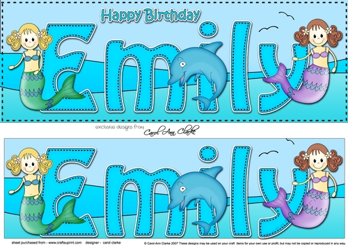 Large DL Happy Birthday EMILY 3D decoupage