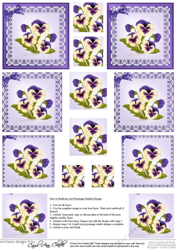 Pansy on Butterfly lace Pyramage Sheet
