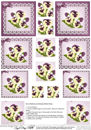 Pansy on Butterfly lace Pyramage Sheet