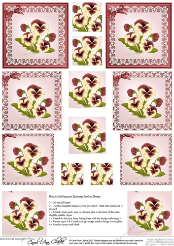 Pansy on Butterfly lace Pyramage Sheet