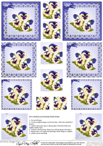 Pansy on Butterfly lace Pyramage Sheet