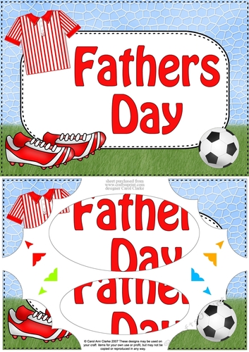A5 FATHERS DAY Football Scallop Corners and Pyramage