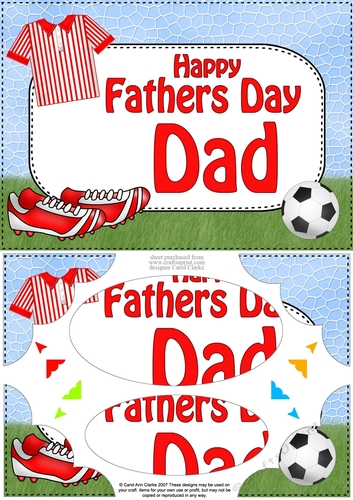 A5 HAPPY FATHERS DAY DAD Football Scallop Corners and Pyramage