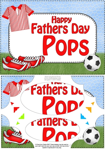 A5 HAPPY FATHERS DAY POPS Football Scallop Corners and Pyramage