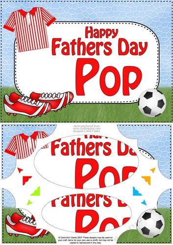 A5 HAPPY FATHERS DAY POP Football Scallop Corners and Pyramage