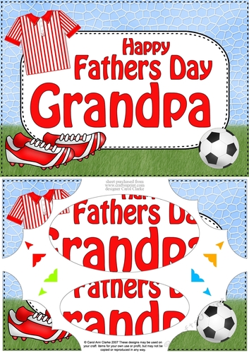A5 HAPPY FATHERS DAY GRANDPA Football Scallop Corners and Pyramage
