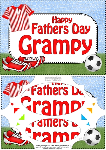 A5 HAPPY FATHERS DAY GRAMPY Football Scallop Corners and Pyramage