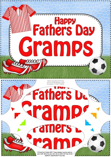 A5 HAPPY FATHERS DAY GRAMPS Football Scallop Corners and Pyramage