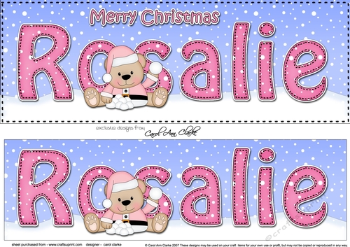 Large DL Merry Christmas ROSALIE 3D decoupage 