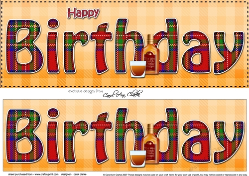 Large DL HAPPY BIRTHDAY 3D decoupage