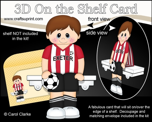 3D On the Shelf Card Kit - Little Footballer Darian plays for Exeter