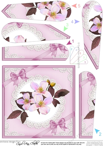 Clematis and Lace Fan Pyramage Topper