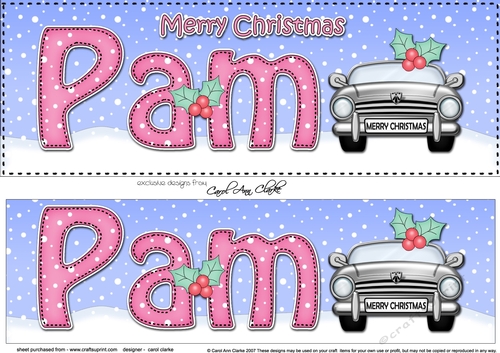 Large DL Merry Christmas PAM 3D decoupage 